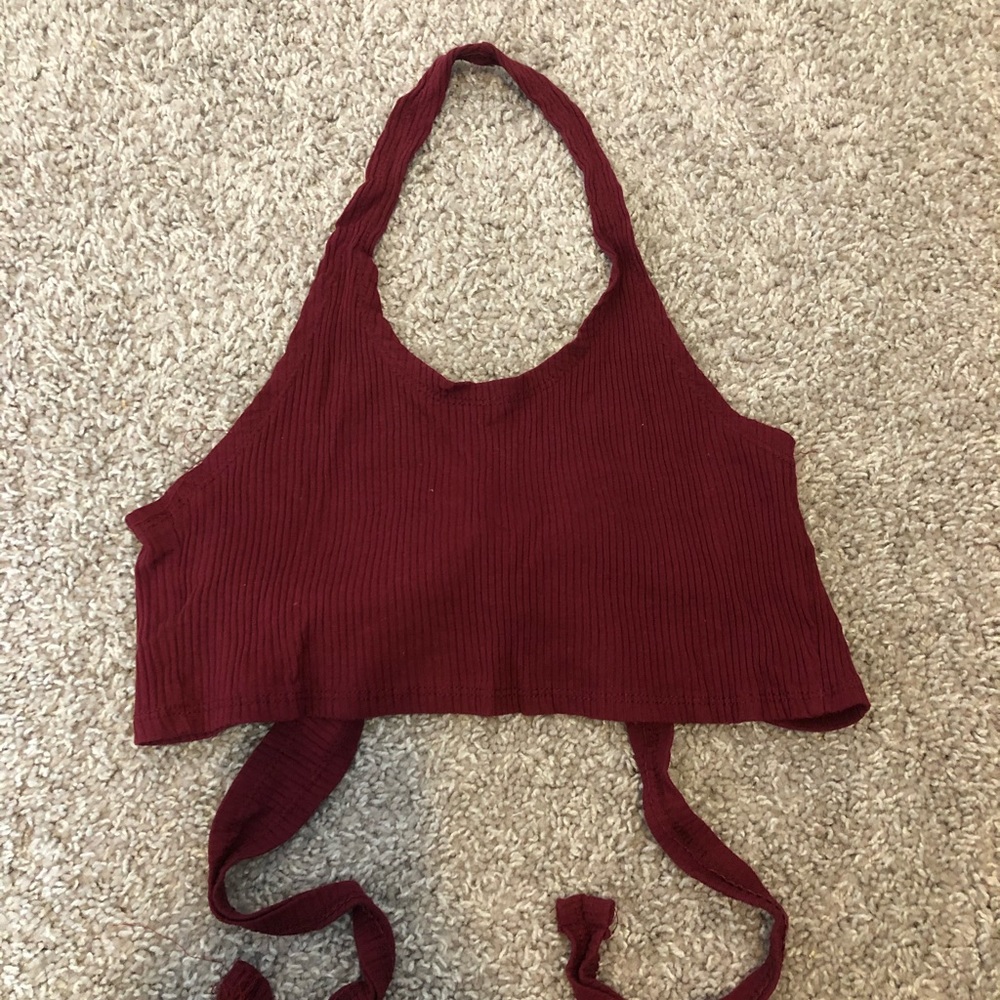 PacSun Maroon wrap crop top - Small